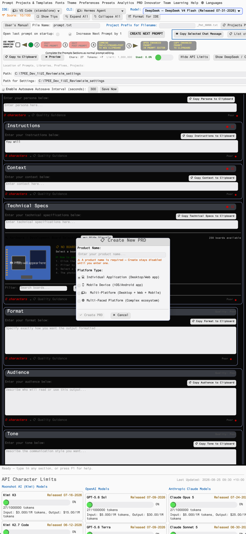 TPEE PRD Innovator editor turning rough ideas into structured requirements