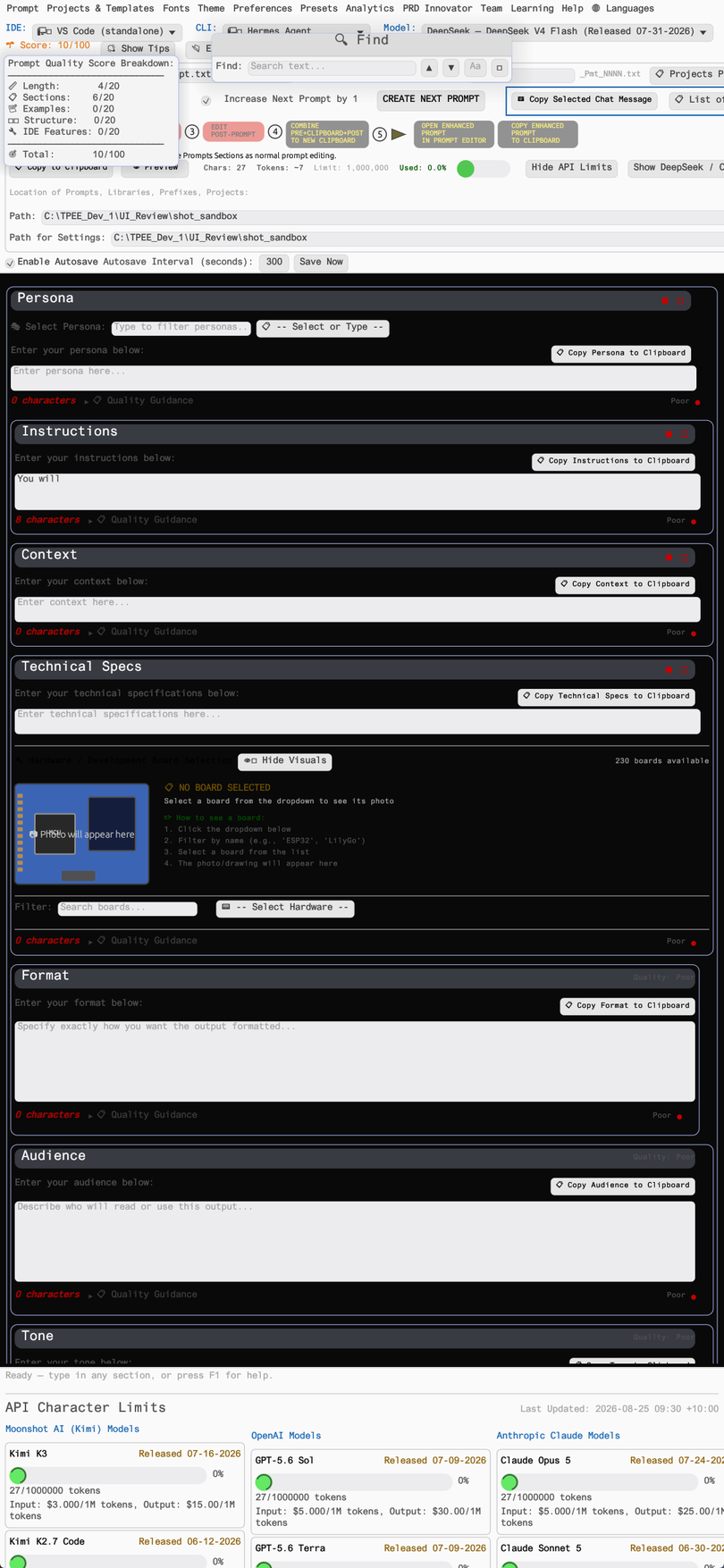 TPEE find and replace window with highlighted matches